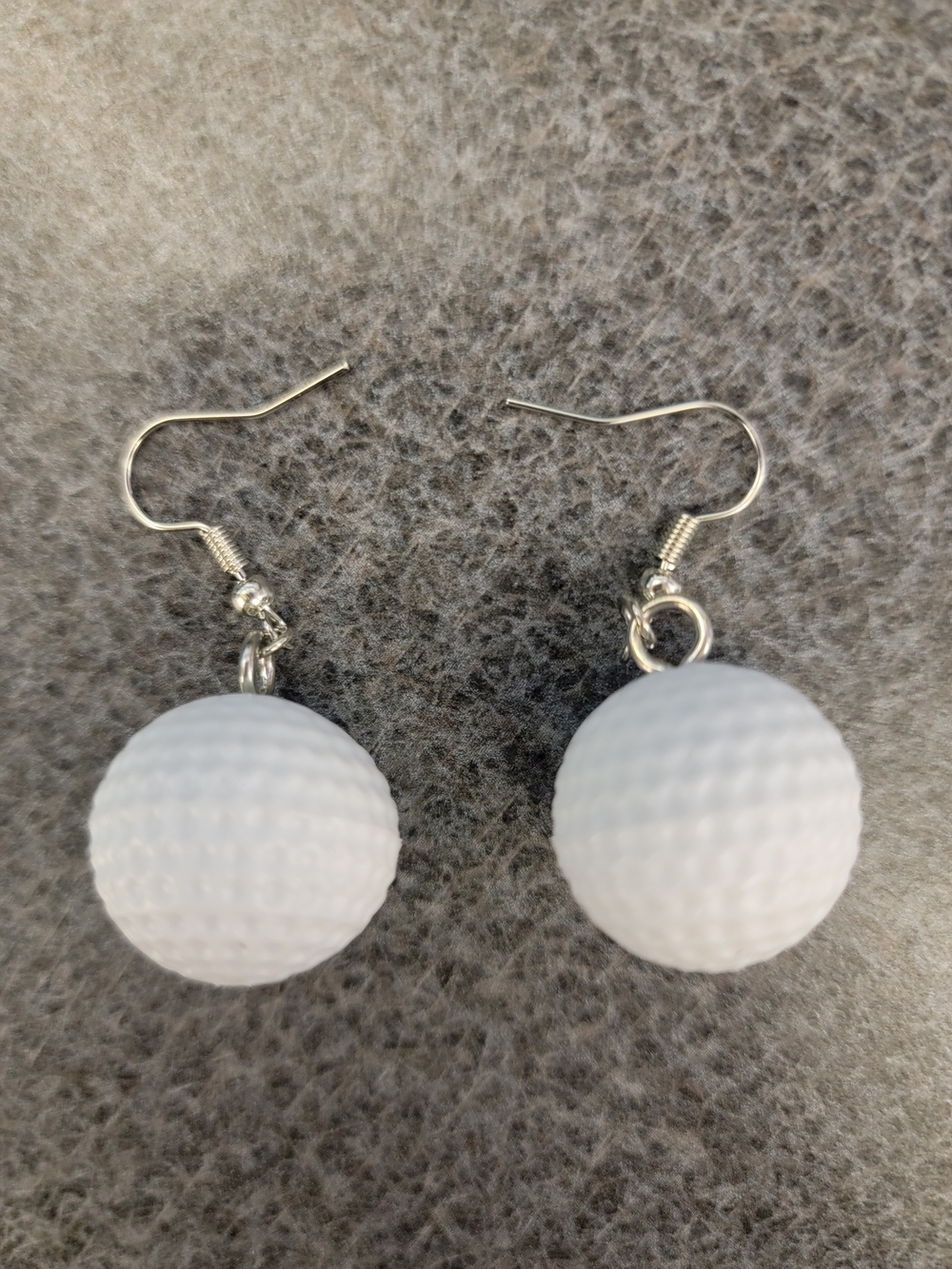 White Golf Ball Dangle Earrings - Women Jewelry